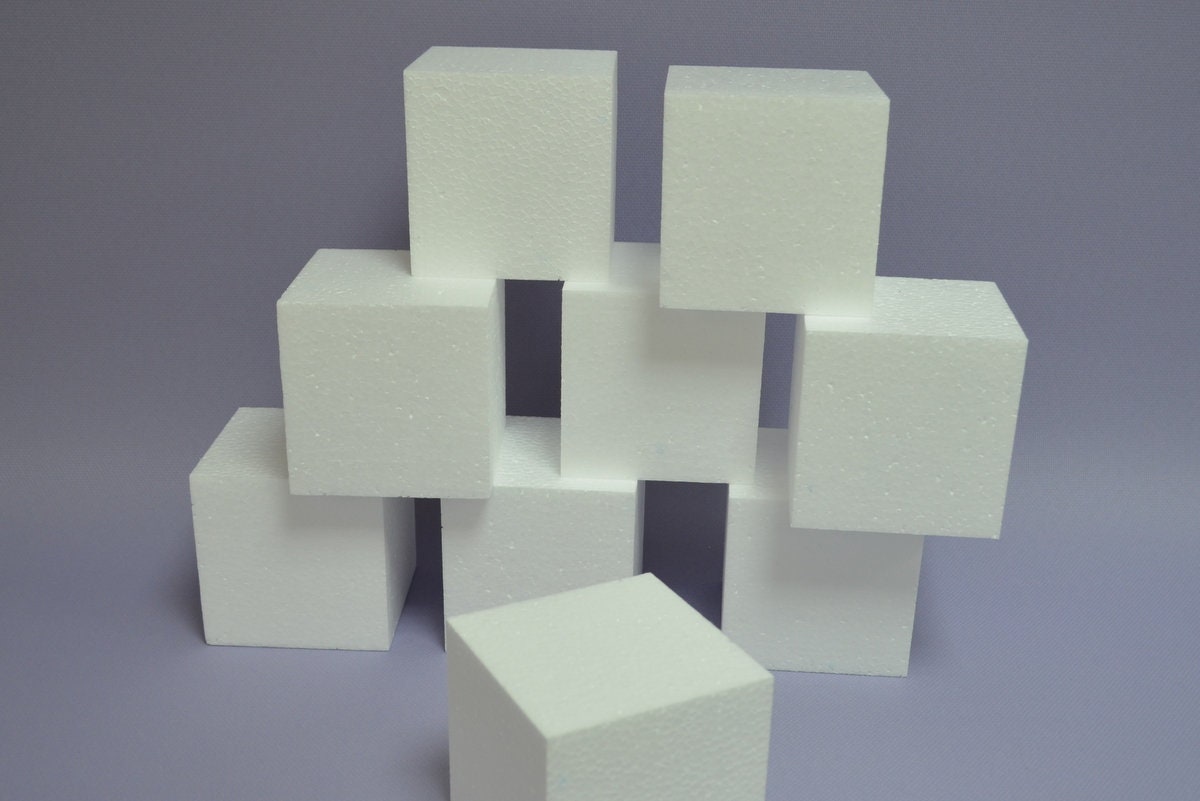 20 Pack Foam Blocks for Crafts, Floral Arrangements, White, 4x4x2