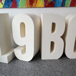Profundidad de las letras 30 o 40 cm cm Letras individuales Número Cumpleaños Logotipo Nombre Letras ABC Números independientes Poliestireno