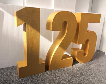 Gold letter number styrofoam painted colored color color selection 95-70 cm birthday event party individually ordered