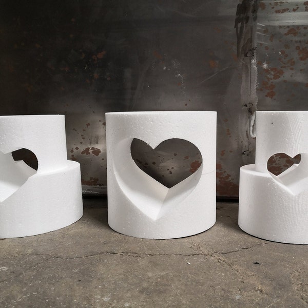 Styropor Torte Herz Kreis Zylinder Form Dummy Herzausschnitte Ausschnitt Tortenfigur Hochzeit Modellieren Accessoires üben und für Shows