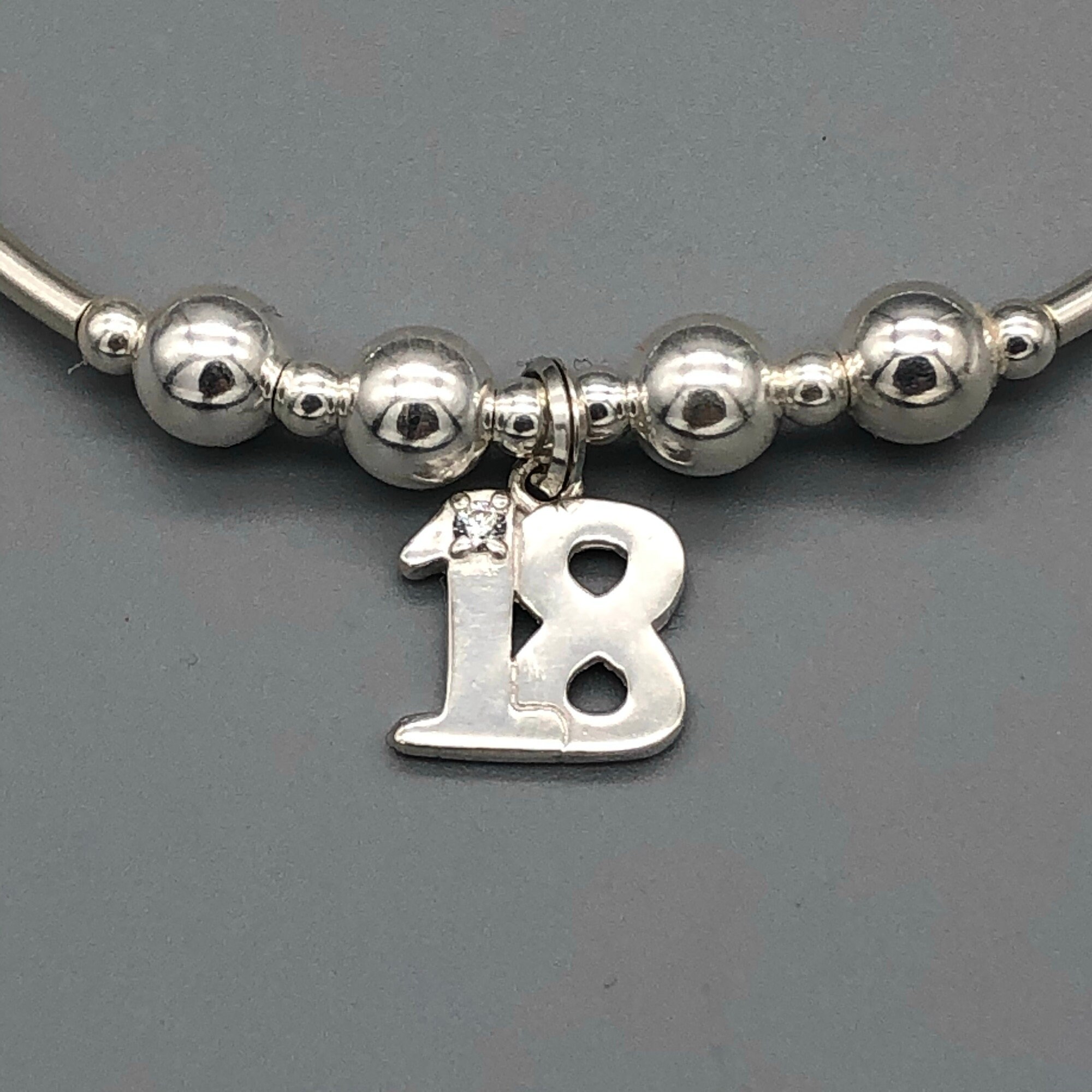 925 Sterling Silber „18“ Charm Kugel Für Charm-Armbänder – Inkl. Schmucksäckchen