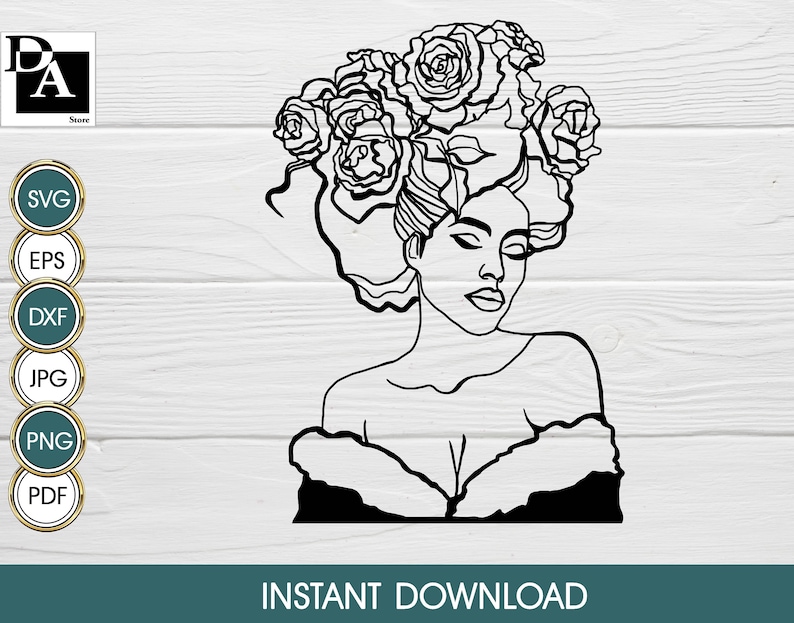 Download Female Face Stencil African American Line Art Svg Afro Queen Head Black Woman Face Clip Art Image Files Craft Supplies Tools Vadel Com