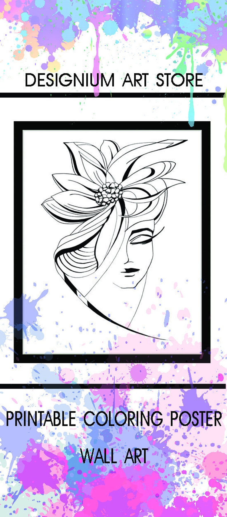 Download Woman face Line art Line drawing SVG from original handmade | Etsy