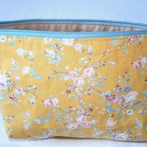 Handmade Cotton Make up Bag / Cosmetics Bag / Toiletries Bag / Wash Bag