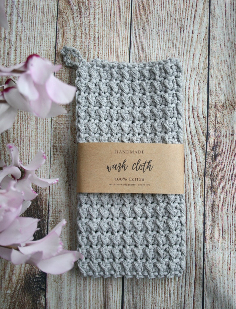 Cotton Washcloth, Reusable Washcloth, Crochet Dishcloth, Handmade Washcloth, Cotton Washcloth, Crochet Washcloth, Eco Washcloth Grey