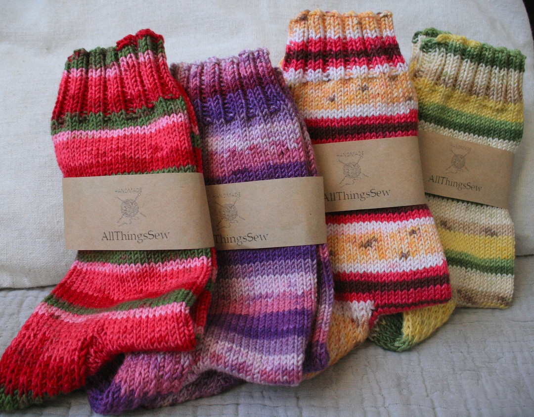 Hand Knitted Socks Knitted Socks Handmade Socks Knitted Cotton Socks