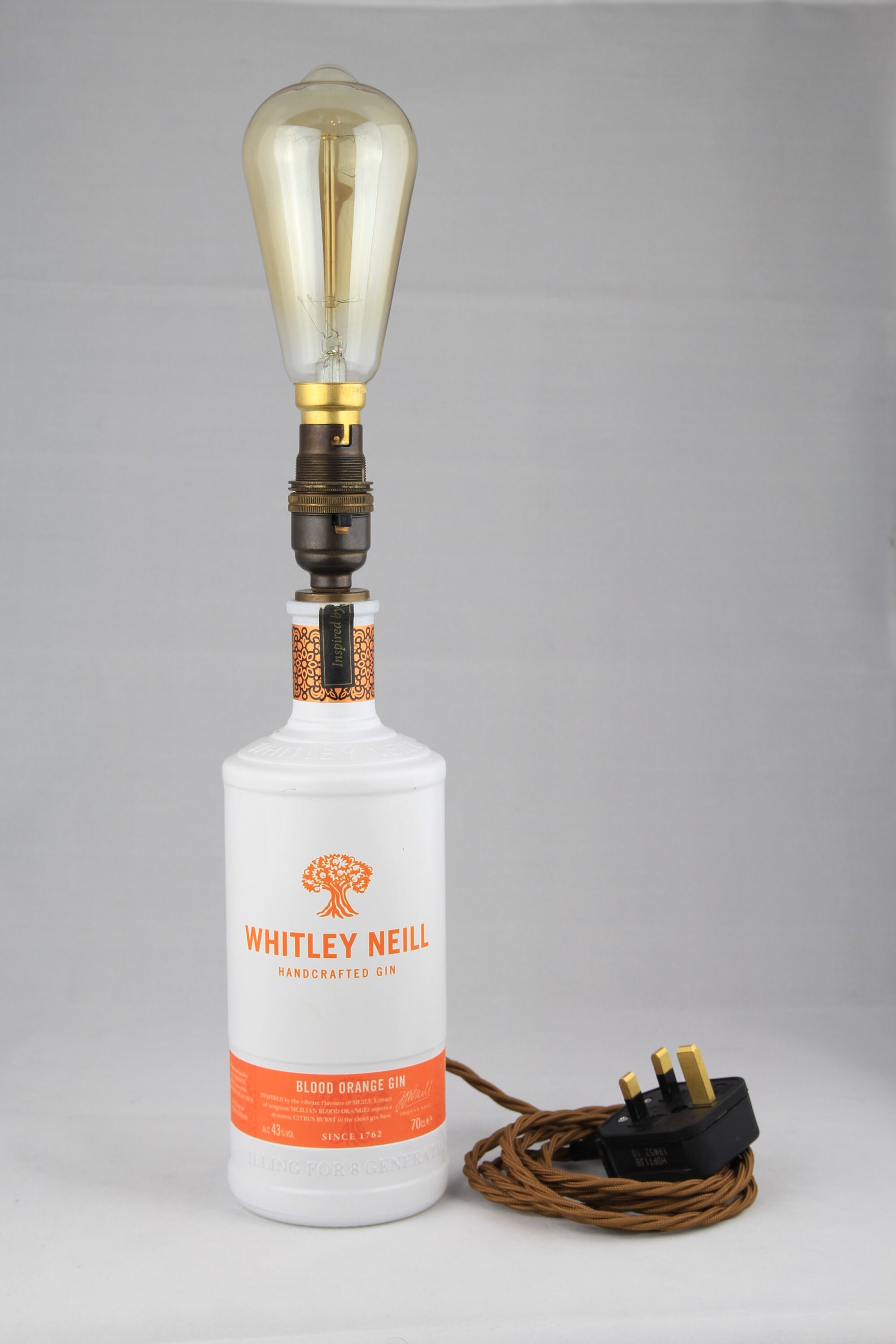 Upcycled Gin Bottle Table Lamp Whitley Neill Blood Orange Etsy UK