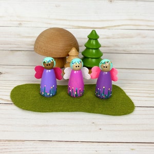 fairy peg doll/forest small world play/dollhouse accessory/open ended play/playscape/imaginative play