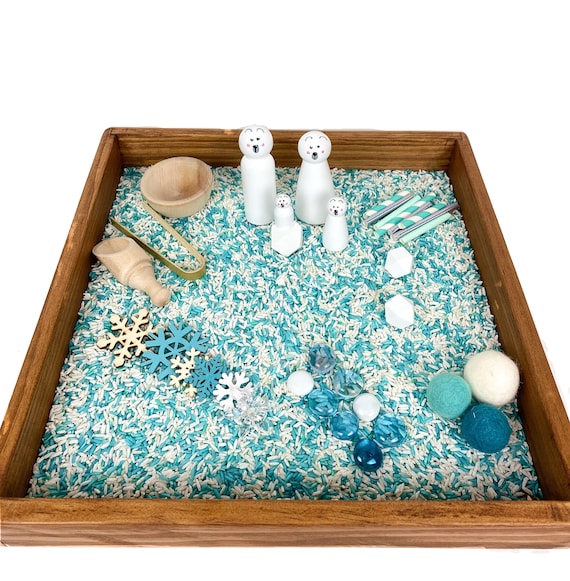 Polar Bear Sensory Tray Activity Set/ocean Sensory Bin Kit/small