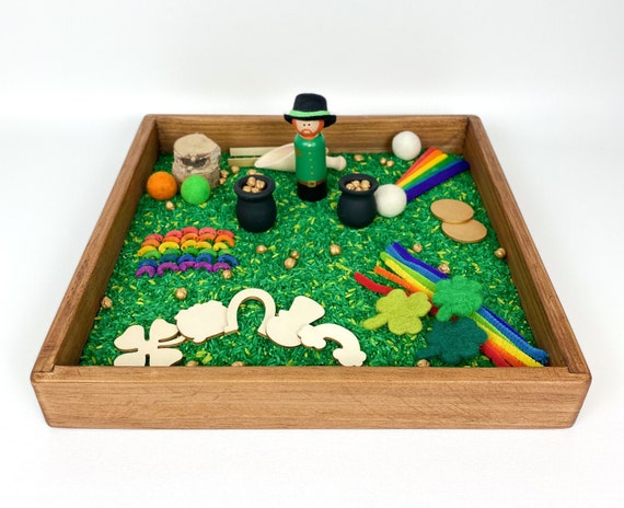 St Patricks Day sensory bin kit/rainbow sensory play activity