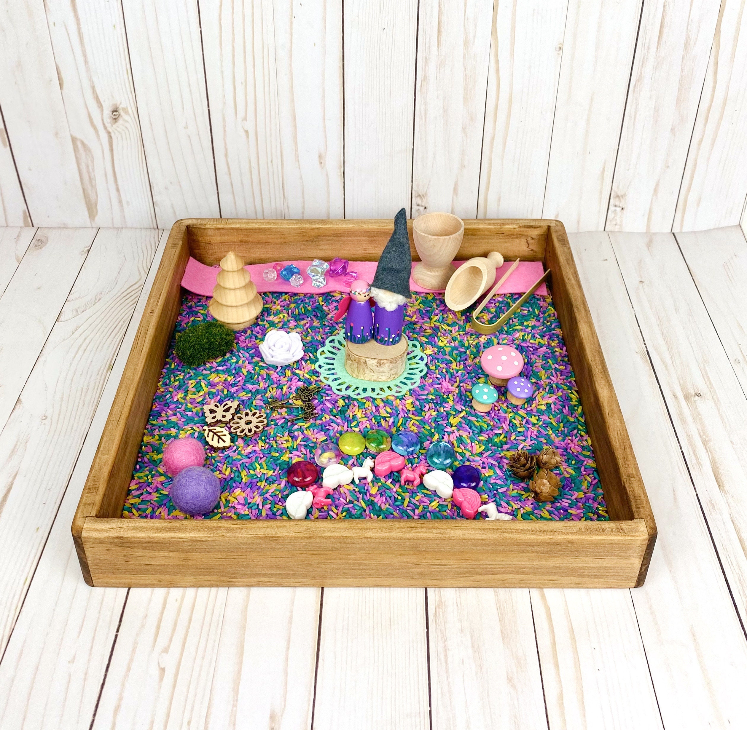 Space Sensory Bin Kit/small World Play/sensory Tray/loose Parts  Play/astronaut Wood Peg Doll/imaginative Play Kit/open Ended Toy 
