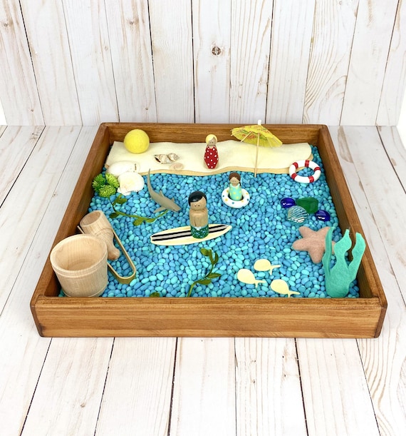 Ocean sensory bin kit/ beach small world play tray activity