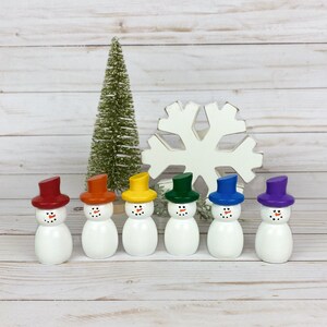 rainbow snowman/small world play/dollhouse accessory/playscape/open ended play/imaginative play/loose parts image 3