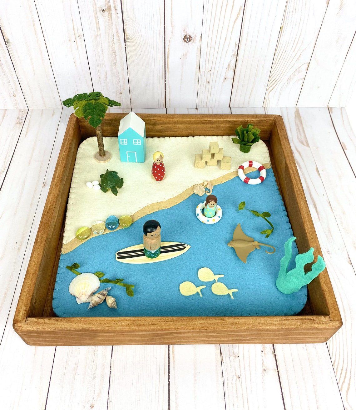 Ocean playscape/beach felt play mat/summer small world Etsy