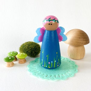 fairy peg doll/forest small world play/dollhouse accessory/open ended play/playscape/imaginative play