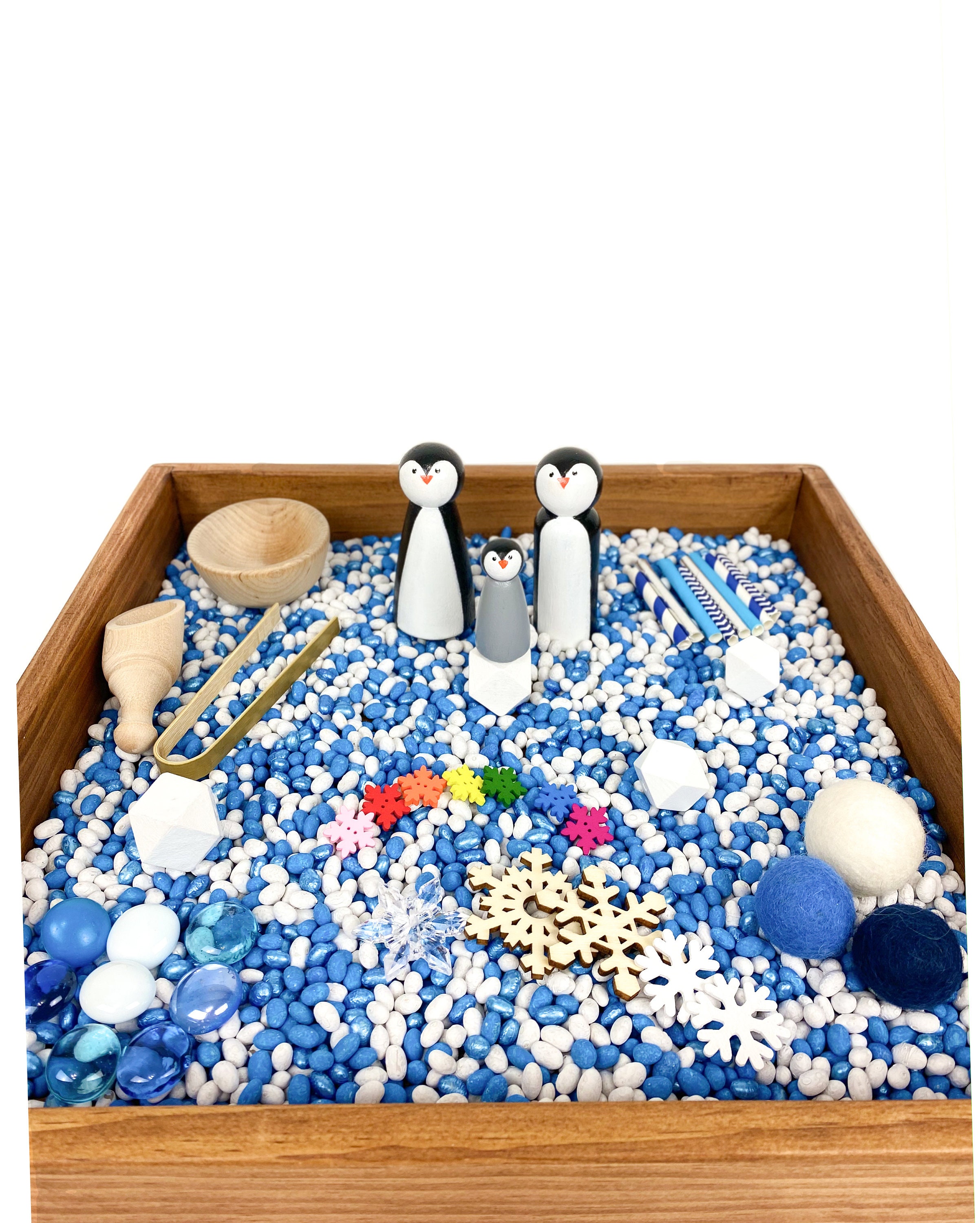 Conjunto de actividades de bandeja sensorial ártica/kit de contenedor  sensorial del océano/juego de mundo pequeño/piezas sueltas/kit de juego  imaginativo/muñeca de clavija de madera -  México