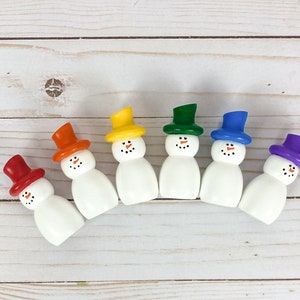 rainbow snowman/small world play/dollhouse accessory/playscape/open ended play/imaginative play/loose parts image 1