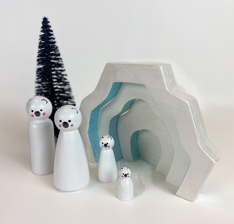 Polar Bear Playscapefelt play matsmall worldsensory bin kitplay dough kitwooden peg dollloose partsimaginative play kitopen ended