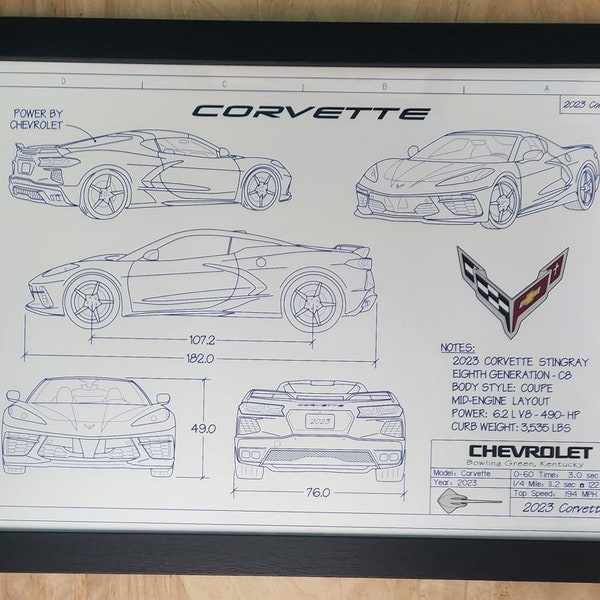Wall Art Print '57 Corvette By Graham
