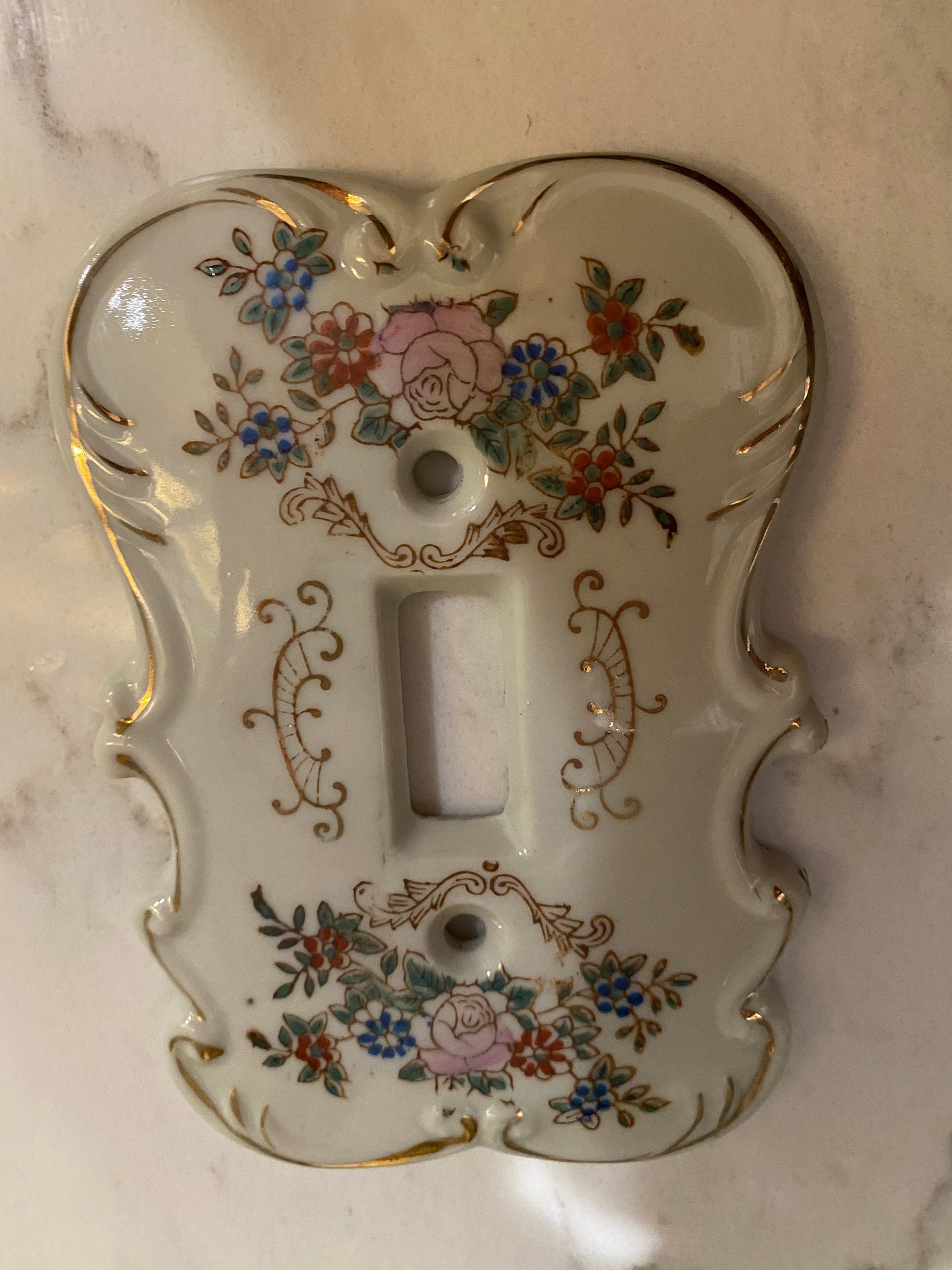 Vintage Ceramic Switch Plate Cover Etsy