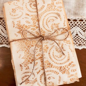 Papiers teints café et noix - 10 pièces assorties de motifs aléatoires