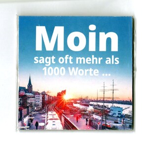 Imán para nevera recuerdo de Hamburgo - 7,5 x 7,5 cm