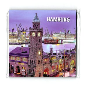 XXL fridge magnet Hamburg souvenir memento gift - 10 x 10 cm