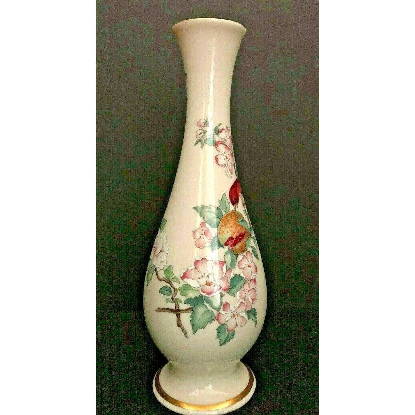 Vintage LENOX SERENADE Bud Vase Bird Flowers Gold Trim Etsy