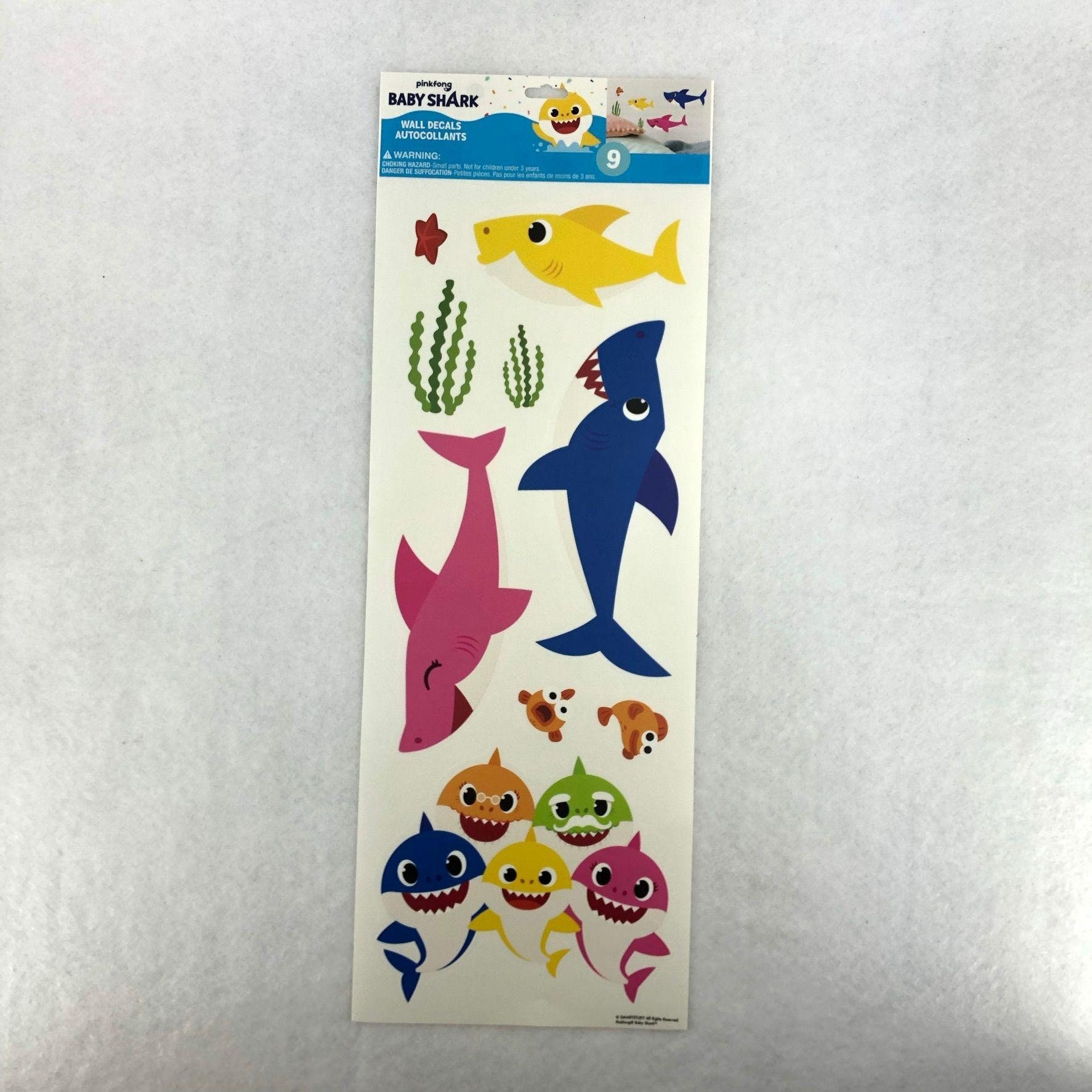 Pinkfong Baby Shark 9 Wall Decals Removable Stickers Etsy
