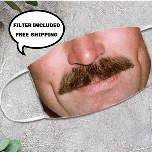 Download Tom Selleck Custom Face Mask Etsy PSD Mockup Templates