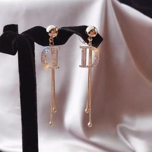 Louis Vuitton Crystal V Volt Doop Hoop Earrings - Clear, Brass Drop,  Earrings - LOU749445