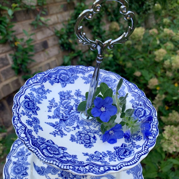 Blue Cake Stand Etsy