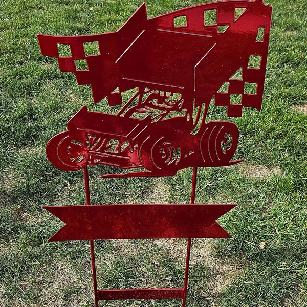 Sprint car metal Yard sign