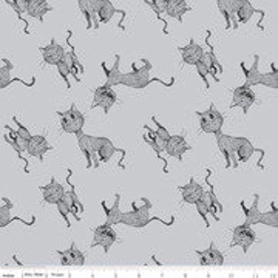 SCAREDY CATS GRAY Cats by Riley Blake 100% Premium Quilting - Etsy