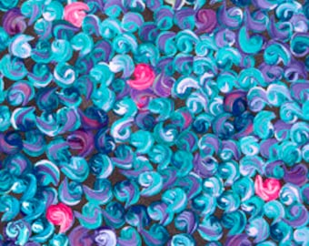 CONFETTI TOSS Turquoise Quilting Cotton by QT Fabrics Sold By The Half Yard For Quilting, Sewing, And More!