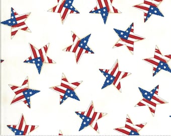 AMERICA BEAUTIFUL WHITE Stars by Deb Strain and Moda Fabrics Sold by the Half Yard