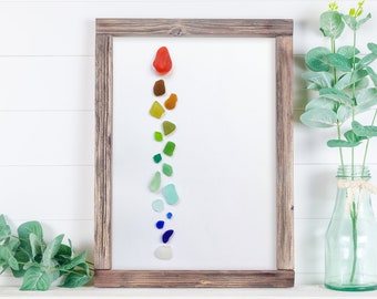 Beach Glass Wall Art, Sea Glass Print, Colorful Poster, Beach House Decor, Minimalist Photography, Coastal Photo, Abstract Rainbow Seaglass