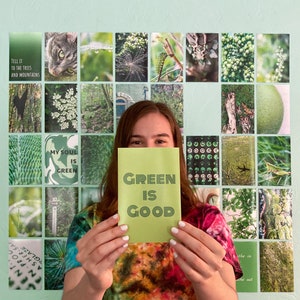 Green Aesthetic Room Decor, Earthy Nature Wall Collage Kit, 40 Pcs Photo Collage Kit, Printed 4x6 Wall Collage, Forest Sage Green Prints