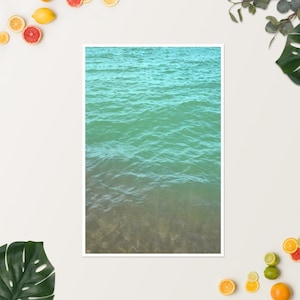 Calm Beach Wall Art, Coastal Poster, Tropical Ocean Photo, Abstract Water Print, Seafoam Green Decor, Nautical Photography, Calming Wall Art