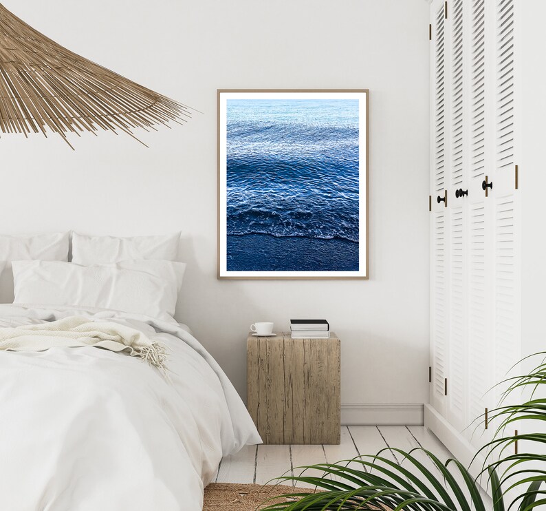 Navy Blue Sea Wall Art Nautical Ocean Water Print Beach House Etsy