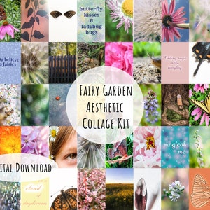 Wall Collage Kit, Cottagecore Decor, Fairy Aesthetic, Cottage Core Wall Art, Aesthetic Collage Kit Prints College Dorm Room Digital Download