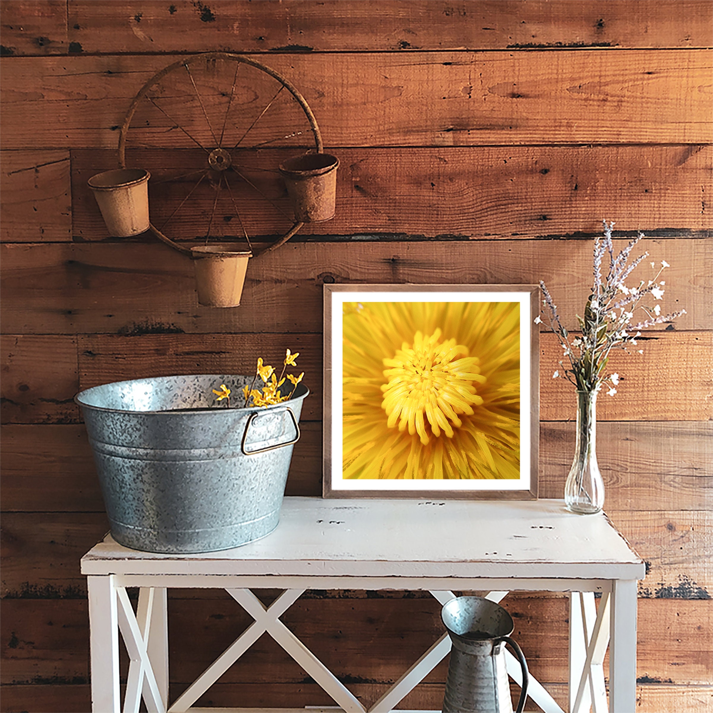 Dandelion Wall Art Yellow Flower Print Yellow Dandelion Etsy UK