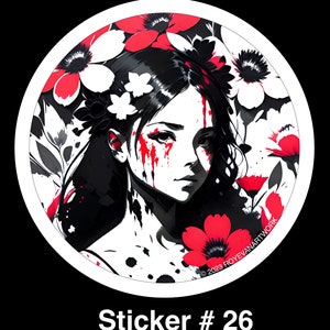 2.5&quot; Sticker - Red Rose Warrior Vinyl waterproof paper Stickers -  Anime - Best Seller - Laptop Sticker -Scrapbooking
