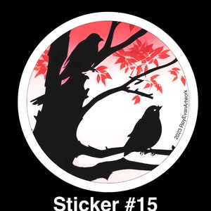 2.5&quot; Sticker - &quot;Birds In Tree&quot; Vinyl waterproof paper Stickers  - Best Seller - Laptop Sticker -Scrapbooking