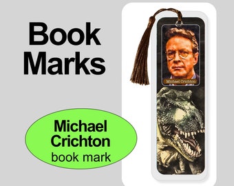 5" Book Mark - Michael Chrichton - Jurassic Park - Laminated - Books - Library Gift - Book Lovers - Literature - Best Seller