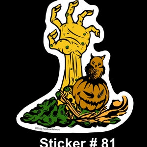 3&quot; Sticker - &quot;Zombie Hand Rising&quot; Halloween Vinyl Waterproof Paper Sticker - Scrapbooking - Halloween - Zombie - Spooky - Scary