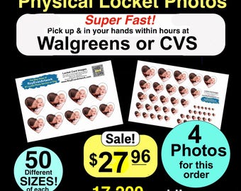 4 sets Locket Photos Sent to Walgreens- 50 different sizes Any Shape You Need