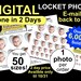 Digital Locket Photo Cards - 50 sizes -  48 hr. Service- All Shapes - Birthday -Anniversary - Wedding - Valentines Day - Christmas 