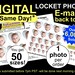 Digital Locket Photo Cards - 50 sizes -  Same Day - All Shapes - Birthday -Anniversary - Wedding - Valentines Day -Memories - Christmas 