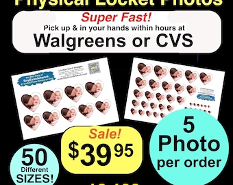 5 sets Locket Photos Sent to Walgreens- 50 different sizes Any Shape You Need